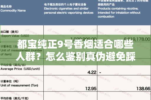 都宝纯正9号香烟适合哪些人群？怎么鉴别真伪避免踩坑？